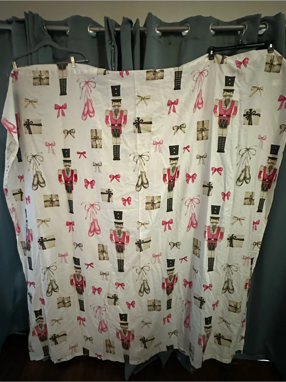 Kassatex Fine Linens Christmas Nutcracker Ballet Fabric Shower Curtain 72x72